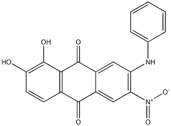 2-Anilino-7,8-dihydroxy-3-nitroanthraquinone 结构式