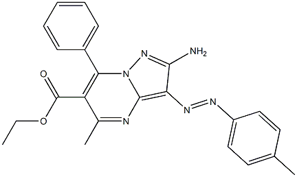 2-Amino-3-(4-methylphenylazo)-5-methyl-7-phenylpyrazolo[1,5-a]pyrimidine-6-carboxylic acid ethyl ester 结构式