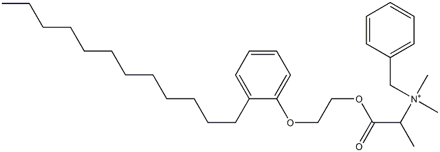 N,N-Dimethyl-N-benzyl-N-[1-[[2-(2-dodecylphenyloxy)ethyl]oxycarbonyl]ethyl]aminium 结构式