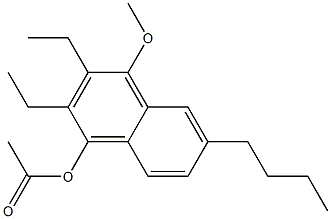 1-Acetoxy-2-ethyl-3-ethyl-4-methoxy-6-butylnaphthalene 结构式