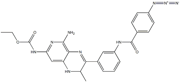 N-[(5-Amino-1,2-dihydro-3-[3-(4-azidobenzoylamino)phenyl]-2-methylpyrido[3,4-b]pyrazin)-7-yl]carbamic acid ethyl ester 结构式