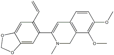 7,8-Dimethoxy-3-(6-ethenyl-1,3-benzodioxol-5-yl)-2-methyl-1,2-dihydroisoquinoline 结构式