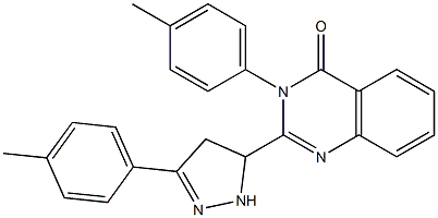 3-(4-Methylphenyl)-2-[[3-(4-methylphenyl)-4,5-dihydro-1H-pyrazol]-5-yl]quinazolin-4(3H)-one 结构式