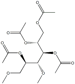1-O,2-O,3-O,5-O-Tetraacetyl-4-O,6-O-dimethyl-D-mannitol 结构式