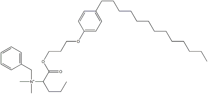 N,N-Dimethyl-N-benzyl-N-[1-[[3-(4-tridecylphenyloxy)propyl]oxycarbonyl]butyl]aminium 结构式