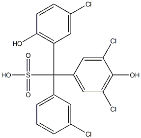 (3-Chlorophenyl)(3-chloro-6-hydroxyphenyl)(3,5-dichloro-4-hydroxyphenyl)methanesulfonic acid 结构式