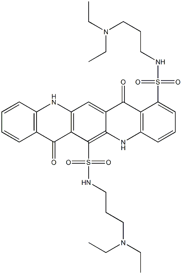 N,N'-Bis[3-(diethylamino)propyl]-5,7,12,14-tetrahydro-7,14-dioxoquino[2,3-b]acridine-1,6-disulfonamide 结构式