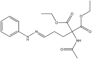 1-Acetylamino-4-(2-phenylhydrazono)-1,1-butanedicarboxylic acid diethyl ester 结构式