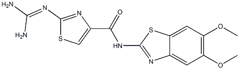 2-(Diaminomethyleneamino)-N-(5,6-dimethoxy-2-benzothiazolyl)thiazole-4-carboxamide 结构式