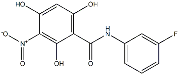 2,4,6-Trihydroxy-3-nitro-N-(3-fluorophenyl)benzamide 结构式