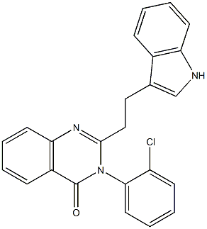 2-[2-(1H-Indol-3-yl)ethyl]-3-(2-chlorophenyl)quinazolin-4(3H)-one 结构式