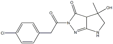 2-(4-Chlorophenylacetyl)-3a,4,5,6-tetrahydro-4-hydroxy-4-methylpyrrolo[2,3-c]pyrazol-3(2H)-one 结构式