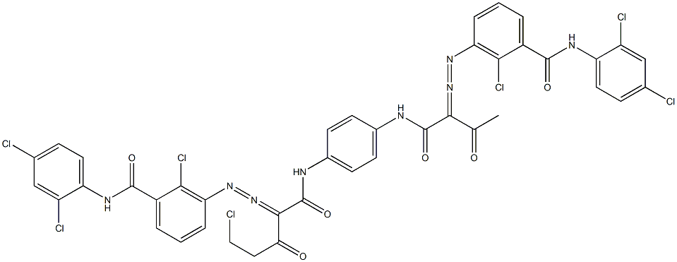 3,3'-[2-(Chloromethyl)-1,4-phenylenebis[iminocarbonyl(acetylmethylene)azo]]bis[N-(2,4-dichlorophenyl)-2-chlorobenzamide] 结构式