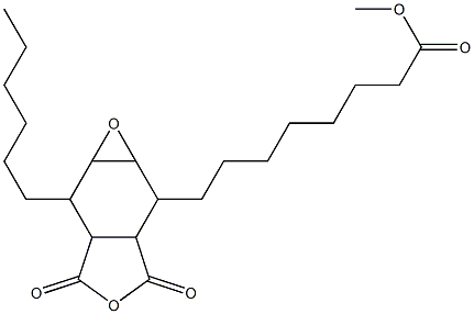 4,5-Epoxy-3-hexyl-6-[7-(methoxycarbonyl)heptyl]cyclohexane-1,2-dicarboxylic anhydride 结构式