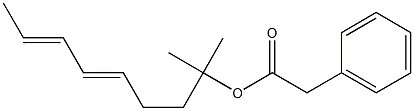 Phenylacetic acid 1,1-dimethyl-4,6-octadienyl ester 结构式