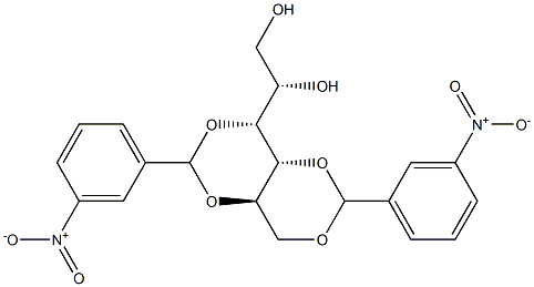 3-O,5-O:4-O,6-O-Bis(3-nitrobenzylidene)-D-glucitol 结构式