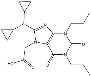 8-Dicyclopropylmethyl-1,3-dipropyl-1,2,3,6-tetrahydro-2,6-dioxo-7H-purine-7-acetic acid 结构式