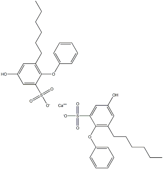 Bis(4-hydroxy-6-hexyl[oxybisbenzene]-2-sulfonic acid)calcium salt 结构式