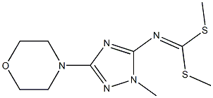 (1-Methyl-3-morpholino-1H-1,2,4-triazol-5-yl)imidodithiocarbonic acid dimethyl ester 结构式