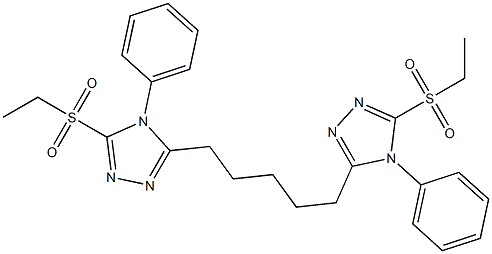 5,5'-(1,5-Pentanediyl)bis[4-(phenyl)-3-ethylsulfonyl-4H-1,2,4-triazole] 结构式