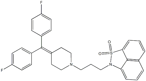 2-[3-[4-[Bis(4-fluorophenyl)methylene]-1-piperidinyl]propyl]-2H-naphth[1,8-cd]isothiazole 1,1-dioxide 结构式