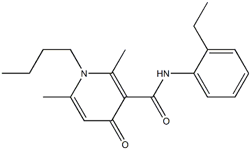 N-(2-Ethylphenyl)-1-butyl-2,6-dimethyl-4-oxo-1,4-dihydro-3-pyridinecarboxamide 结构式