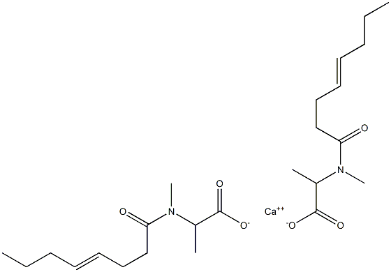 Bis[2-[N-methyl-N-(4-octenoyl)amino]propionic acid]calcium salt 结构式