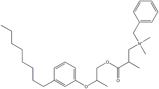 N,N-Dimethyl-N-benzyl-N-[2-[[2-(3-octylphenyloxy)propyl]oxycarbonyl]propyl]aminium 结构式