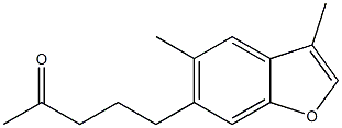 3,5-Dimethyl-6-(4-oxopentyl)benzofuran 结构式