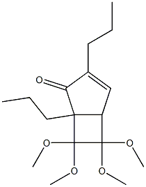 6,6,7,7-Tetramethoxy-1,3-dipropylbicyclo[3.2.0]hept-3-en-2-one 结构式