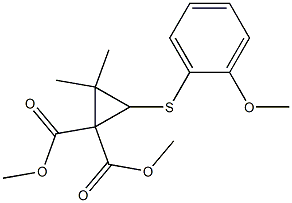 3-(2-Methoxyphenyl)thio-2,2-dimethylcyclopropane-1,1-dicarboxylic acid dimethyl ester 结构式