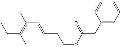 Phenylacetic acid 5,6-dimethyl-3,5-octadienyl ester 结构式