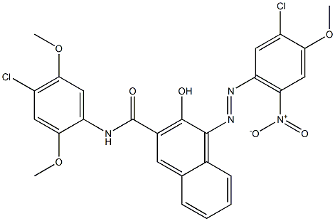 4-(3-Chloro-4-methoxy-6-nitrophenylazo)-N-(4-chloro-2,5-dimethoxyphenyl)-3-hydroxy-2-naphthamide 结构式