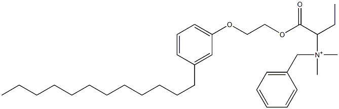 N,N-Dimethyl-N-benzyl-N-[1-[[2-(3-dodecylphenyloxy)ethyl]oxycarbonyl]propyl]aminium 结构式