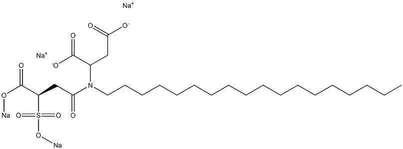 (R)-2-[[1-Oxo-3-[(sodiooxy)carbonyl]-3-[(sodiooxy)sulfonyl]propyl]octadecylamino]succinic acid disodium salt 结构式
