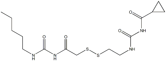 1-(Cyclopropylcarbonyl)-3-[2-[[(3-pentylureido)carbonylmethyl]dithio]ethyl]urea 结构式