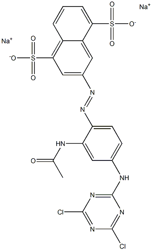 3-[4-(2,4-Dichloro-1,3,5-triazine-6-ylamino)-2-(acetylamino)phenylazo]-1,5-naphthalenedisulfonic acid disodium salt 结构式