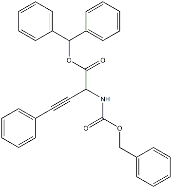 2-Benzyloxycarbonylamino-4-phenyl-3-butynoic acid diphenylmethyl ester 结构式