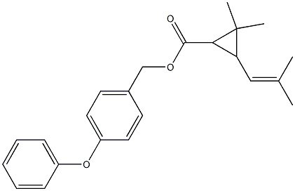 2,2-Dimethyl-3-(2-methyl-1-propenyl)cyclopropanecarboxylic acid 4-phenoxybenzyl ester 结构式