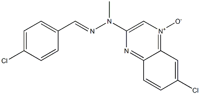 6-Chloro-2-[2-(p-chlorobenzylidene)-1-methylhydrazino]quinoxaline 4-oxide 结构式