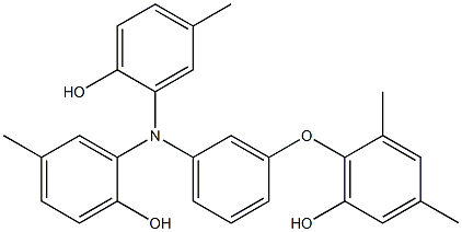 N,N-Bis(2-hydroxy-5-methylphenyl)-3-(6-hydroxy-2,4-dimethylphenoxy)benzenamine 结构式