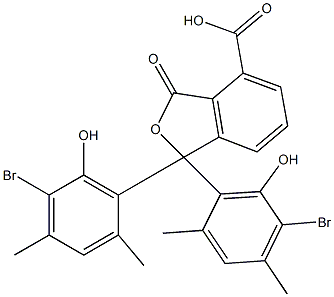 1,1-Bis(5-bromo-6-hydroxy-2,4-dimethylphenyl)-1,3-dihydro-3-oxoisobenzofuran-4-carboxylic acid 结构式