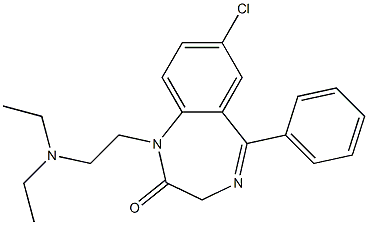 7-Chloro-1-(2-diethylaminoethyl)-5-(phenyl)-1H-1,4-benzodiazepin-2(3H)-one 结构式