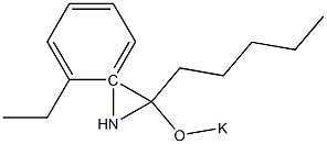 N-(2-Ethyl-1-potassiooxyhexylidene)aniline 结构式