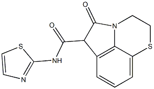 2,3,5,6-Tetrahydro-5-oxo-N-(2-thiazolyl)pyrrolo[1,2,3-de]-1,4-benzothiazine-6-carboxamide 结构式