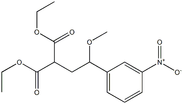 2-[2-Methoxy-2-(m-nitrophenyl)ethyl]malonic acid diethyl ester 结构式