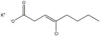 4-Chloro-3-octenoic acid potassium salt 结构式