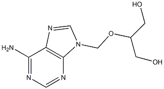 6-Amino-9-(2-hydroxy-1-hydroxymethylethoxymethyl)-9H-purine 结构式