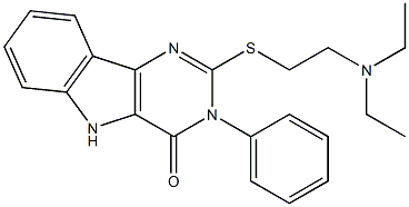 3-Phenyl-2-[[2-(diethylamino)ethyl]thio]-5H-pyrimido[5,4-b]indol-4(3H)-one 结构式