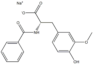 N-Benzoyl-3-methoxy-4-hydroxyphenylalanine sodium salt 结构式